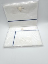 FRETTE  Hotel One Bourdon Euro Sham White Dark Blue Set of 2 shams New GL025024 picture