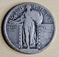 1919-D Denver Standing Liberty Quarter SLQ 25c Good G Or Very Good VG Key Date picture
