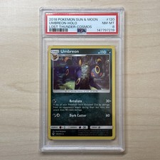 2018 POKEMON SUN & MOON LOST THUNDER COSMOS #120 UMBREON-HOLO PSA 8 picture