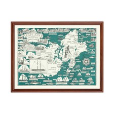 Old Map of Cape Ann, MA 1947 - Vintage Cape Ann Massachusett picture