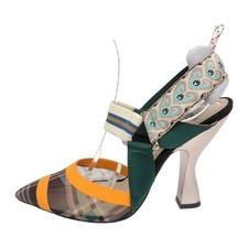 FENDI Colibri Slingback Pumps US 6 EU 36 Multicolor Mesh Pointed Toe Excellent picture