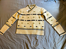 Pendleton Women’s XS 100% Merino Wool V-Neck Geometric Knit Pullover Sweater picture