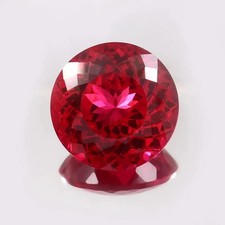 Certified 25 Ct Natural Burmese Ruby Round Cut Blood Red Gemstone picture