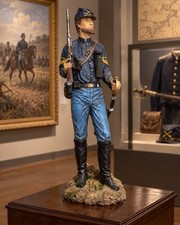 Civil War Union Cavalry Sergeant Soldier Statue 20.5” Resin Military Decor picture