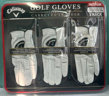 Callaway Golf Gloves Premium 3-Pack Cabretta Leather Medium New / sealed picture