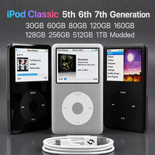 Apple iPod Classic 5th 6th 7th Gen 30GB-160GB, 128GB 256GB 512GB 1TB  Modded picture