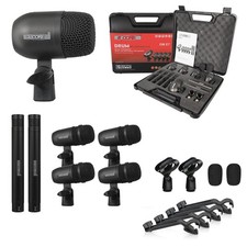 5 Core Drum Microphone Kit 7Pc All Metal Drummer Mics Tom/Snare & Cymbals Wired picture