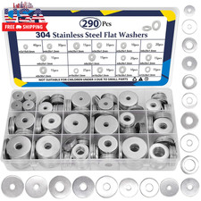 290Pcs Flat Washers, 304 Stainless Steel Fender Washers Assortment, 15 Different picture