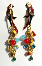 RARE* Early LATR Lunch at the Ritz MULTI CRYSTAL Dangle PARROT Resin 3