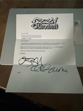 Ozzy Osborne Signed Correspondence. With Autograph. 1 Of 1 Dated 1994 picture