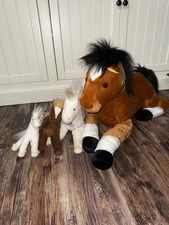 Rare Lot of 8 Vtg. Aurora Flopsie 30’ Horse Plush Toys, Ty, Douglas, Dan Dee,  picture