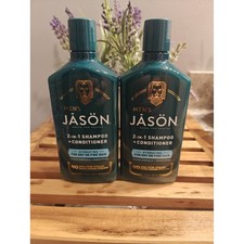 JASON Men's Hydrating 2-in-1 Shampoo + Conditioner, 12 oz, LOT OF 2 picture