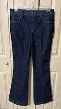 SPANXsculpt ReDefine Flare Jeans Size L Dark Indigo NWT High Rise Stretch picture