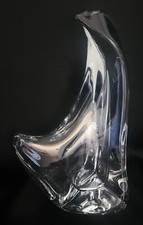 Vtg Signed Mario Brogi Modern Italian Art Glass Penguin Crystal Sculpture 10.5