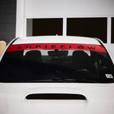 SubieFlow Banner reverse cut Visor Decal for windshie stickers Red Banner 123 picture