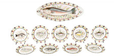 A rare 10-piece Marx & Gutherz Carlsbad Austrian porcelain fish service, circa 1 picture