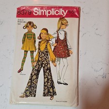 VTG 60s Simplicity 8379 Girls Size 10 Jumper, Pant Jumper, Jumpsuit Pattern  picture