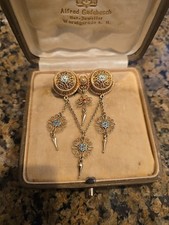 Antique Marius Hammer Norwegian Silver Gilt Enamel Jugendstil Brooch Vintage picture