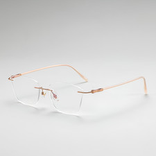 Luxury Rimless Butterfly Titanium Eyeglass Frames for Women, Prescription Ready picture