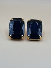 Sorrelli Blue Glass Emerald Cut Statement Earrings Brynn picture