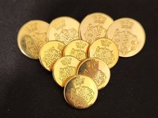 Vintage Harrods Knightsbridge Gold Blazer Buttons Crown Monogram Lot 10 picture