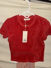 NWT Suzie Kondi Carpi Tee Terry Cherry Red XS $225 Retail. picture