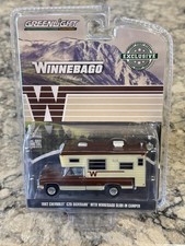 GREENLIGHT  1982 Chevy C20 Silverado with WINNEBAGO Camper Dark Chestnut 1/64 picture