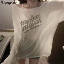 Korean Style Loose T-Shirt for Women in White Black picture