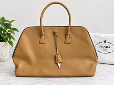 RARE -Vintage 2010 Prada Vitello Diano Dome Bag -Curry Color w/Leather Lining picture