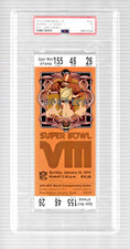 1974 SUPER BOWL VIII FULL TICKET PSA 5 DOLPHINS VS VIKINGS HOF LARRY CSONKA MVP picture