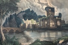 Original 1870s Currier & Ives Lithograph ‘Holy Cross Abbey’ picture
