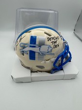 AIDAN HUTCHINSON Signed Detroit Lions Retro Speed Mini Helmet COA  Lions Den picture