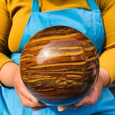 6.68LB Natural Tiger's Eye Ball Quartz Crystal Sphere Gem Healing Décor picture