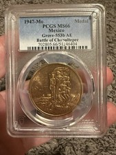 1947-Mo Mexico Battle of Chapultepec Medal PCGS MS66 Grove-553b picture