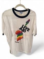Vintage 1985 Live Aid Philadelphia Feed The World Ringer Tee picture