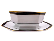 Christopher Stuart Black Dress Gravy Boat and Under Plate picture