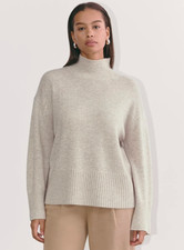 Everlane Boxy Turtleneck in Cashmere - Canvas (Heathered Ivory) - Women's XL picture
