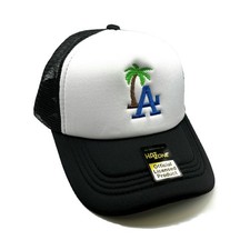 LA Palm Mesh Trucker Snapback (White/Black) picture