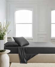 Quince Organic Bamboo Sheet Set Queen Charcoal 4 Piece Cool & Soft NWOT picture