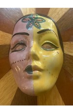 Vintage Italian Ceramic Wall Mask Art Deco Style Carnival Italy picture