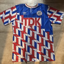 FC AJAX AMSTERDAM 1989-1991 UMBRO RETRO FOOTBALL AWAY JERSEY SHIRT XL picture