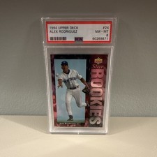 Upper Deck 1994 Star Rookies Alex Rodriguez Seattle Mariners RC #24 PSA 8 picture