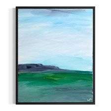 Original Abstract 11x14 Landscape Acrylic Painting Signed Bold Wall Art picture