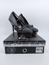 DEMONIA Muerto-680 Platform Heels with Skull and Bone Accents Size 10 picture