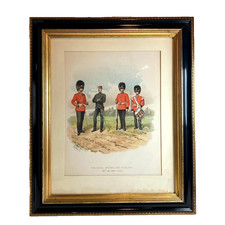 Rare 19thC Antique 1892 Richard Simkin Watercolor Painting Military Uniform picture
