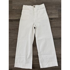 Maeve Anthropologie The Colette White Linen Blend Wide Leg Pants Women's 28 picture