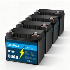 1/2/3/4 Pack 12V 50Ah LiFePO4 Lithium Battery,Deep Cycle,for RV, Marine Lot picture