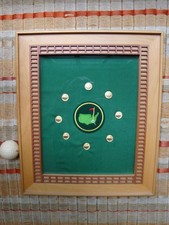 Rare MASTERS Augusta National Golf Club Framed GREEN JACKET BUTTONS & PATCH picture