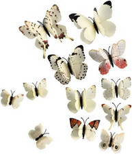 24 Pcs 3D Butterfly Wall Stickers, Double-Layer Wing Butterfly Art Decor Decals picture
