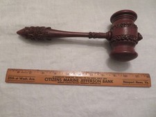 Fabulous Antique Carved Walnut Gavel picture